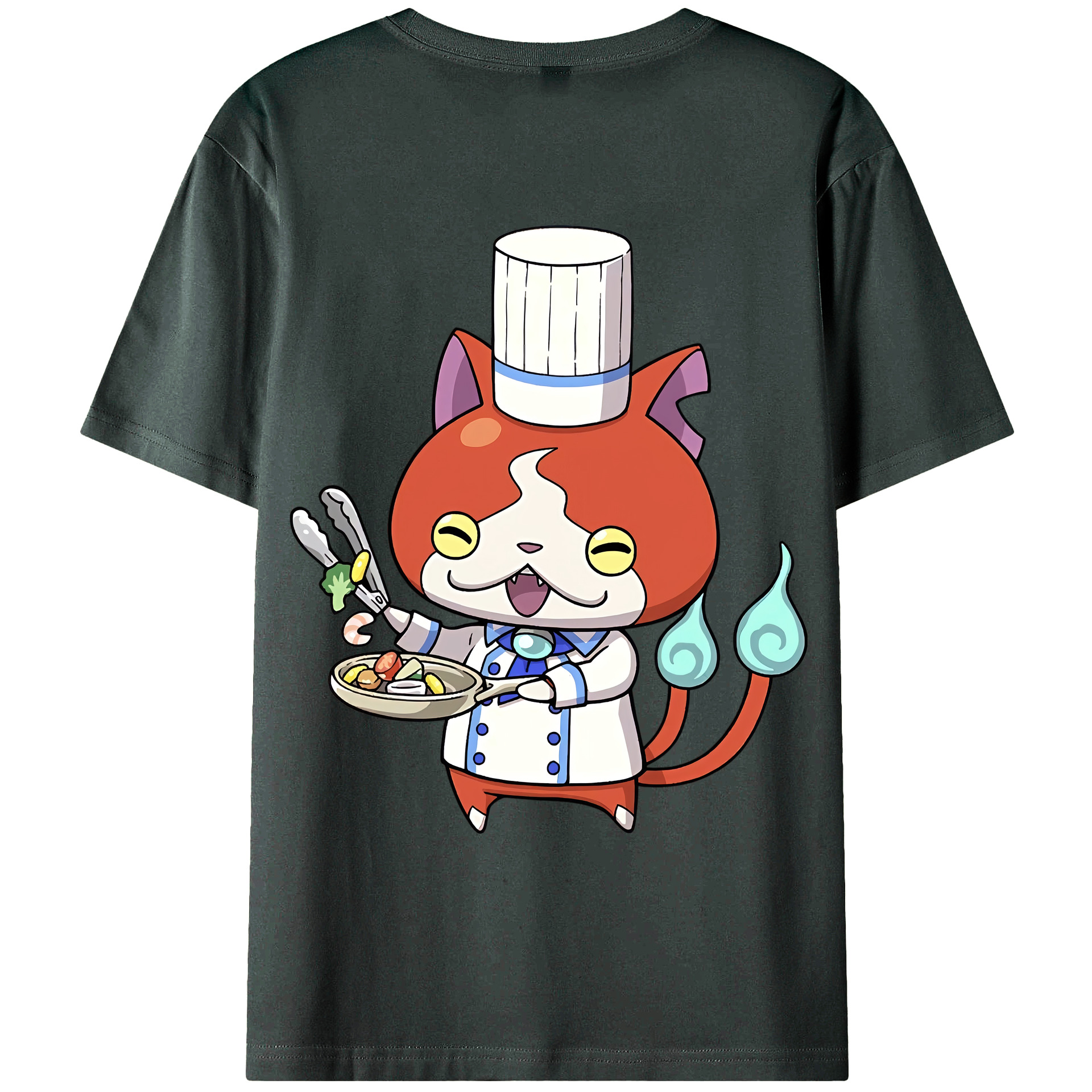 （画像用） 妖怪ウォッチ Yo-kai Watch 綿100％ メンズ半袖Tシャツ（バックプリント） 通気性